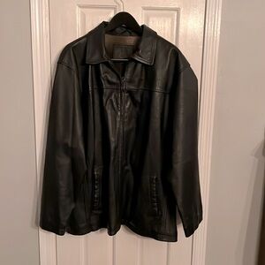 Thick leather coat